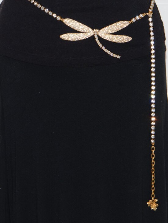 Oscar De La Renta Gold-tone Crystal Dragonfly Metal Belt main image 8